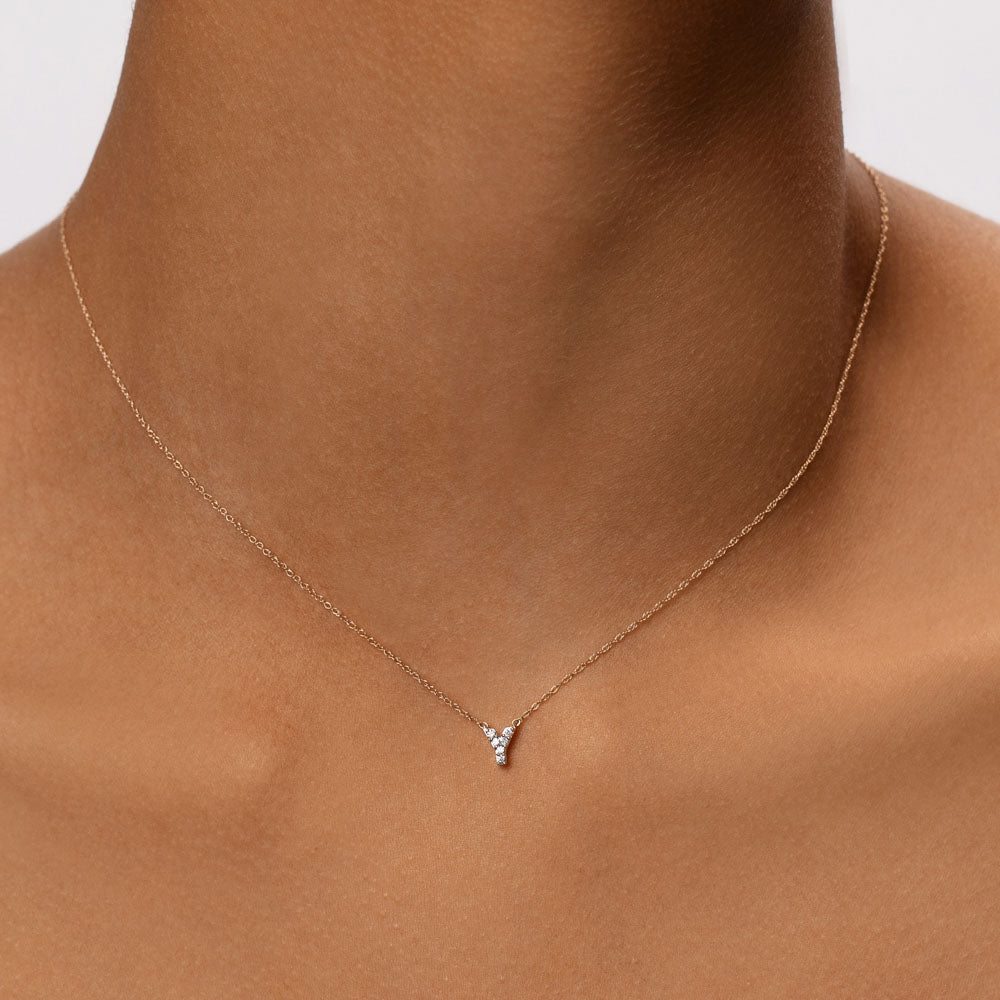 10k Gold Diamond Letter Y Necklace - Elegant Initial Jewelry for Women, Perfect for Gifts, Anniversaries & Everyday Wear