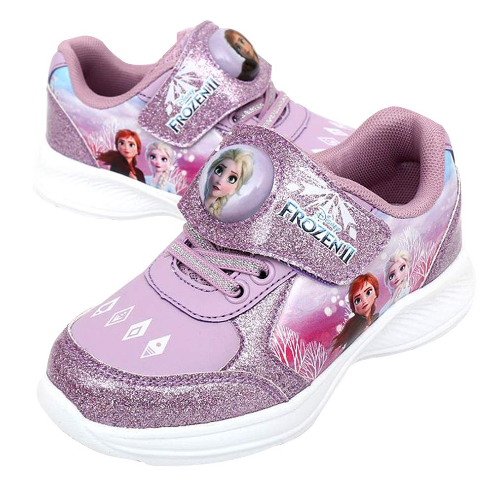 Joah Store Frozen 2 Elsa & Anna Light Up Sneakers for Girls - Purple Glow Shoes | Disney Princess Costume Accessories & Birthday Gift for Kids