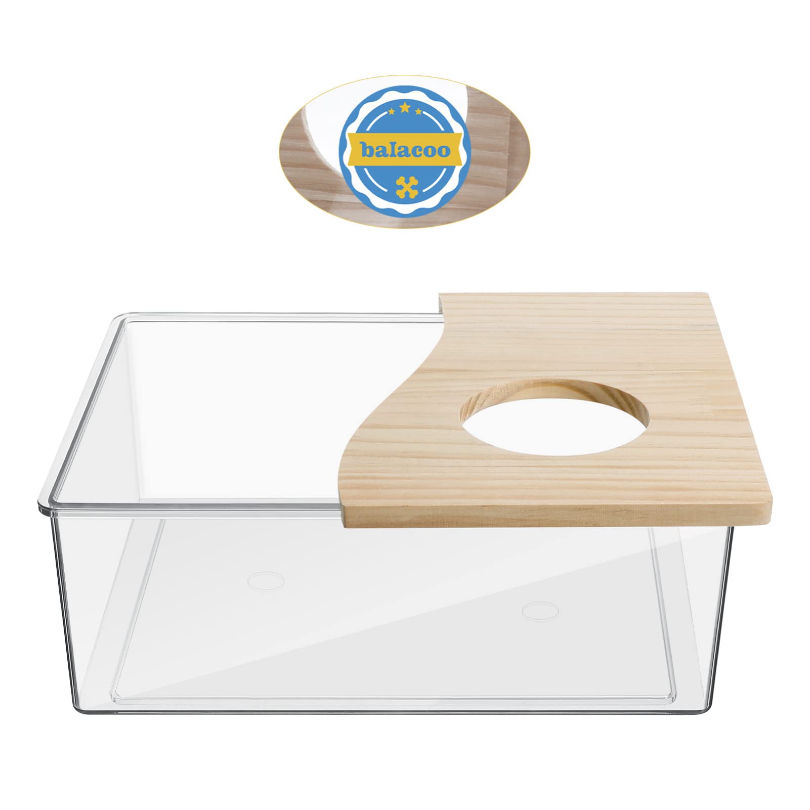Balacoo Hamster Sand Bath House - Chinchilla Dust Bath Container for Small Pets - Perfect for Hamster, Chinchilla, Gerbil & Degu - Ideal for Cage Cleaning & Grooming