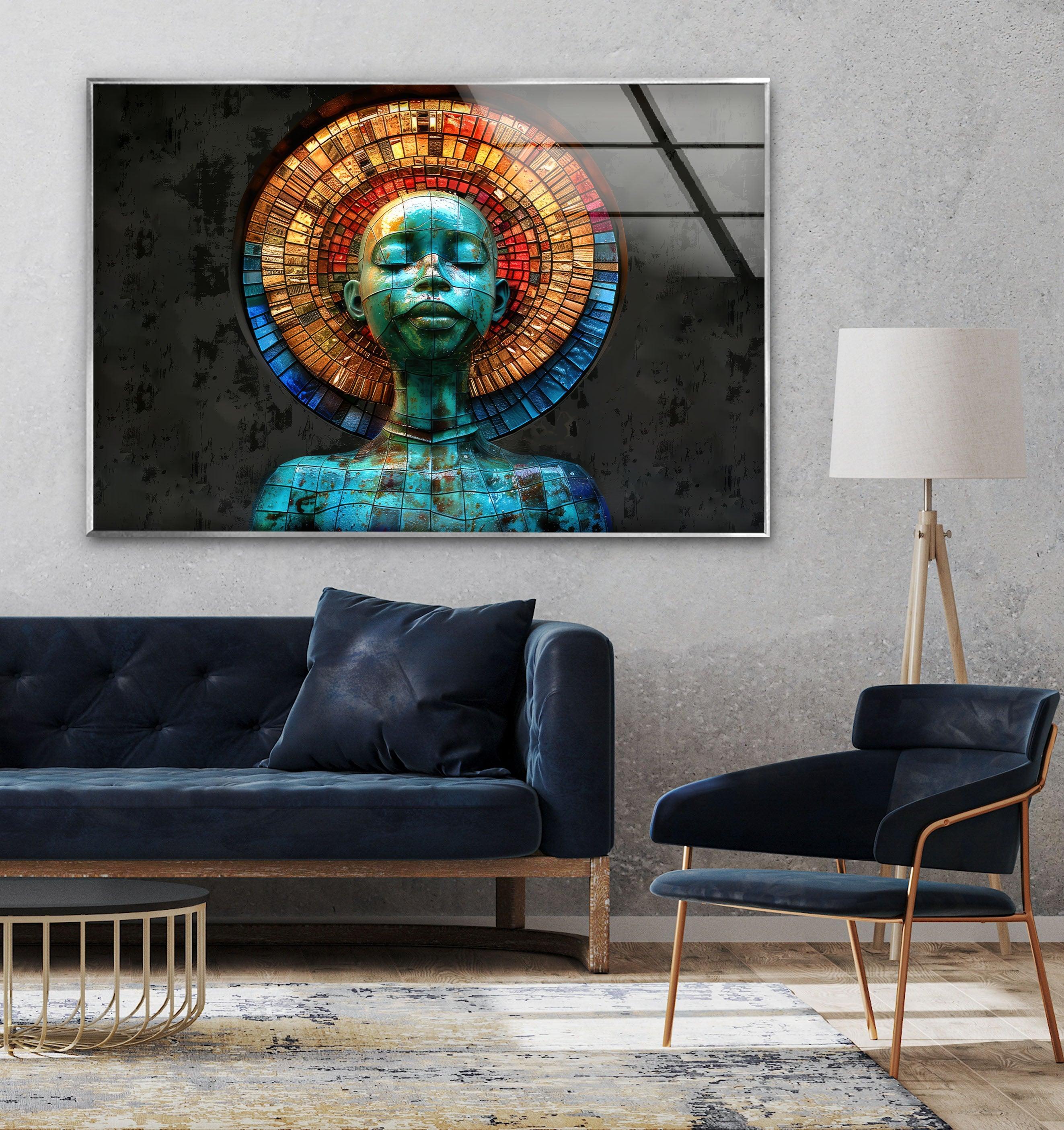 Vibrant Stained Glass Mosaic Wall Art - Handcrafted Home Decor for Living Room, Bedroom, or Office - Perfect Gift for Housewarming & Interior Design