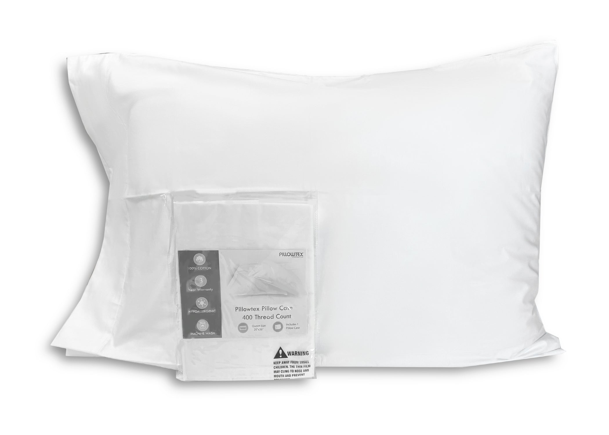 Premium Pillowtex 100% Cotton Pillowcase Set of 2 - Soft & Breathable Bedding for Side Sleepers & Hot Sleepers - Standard Size 20x26 Inches for Comfortable Night's Sleep
