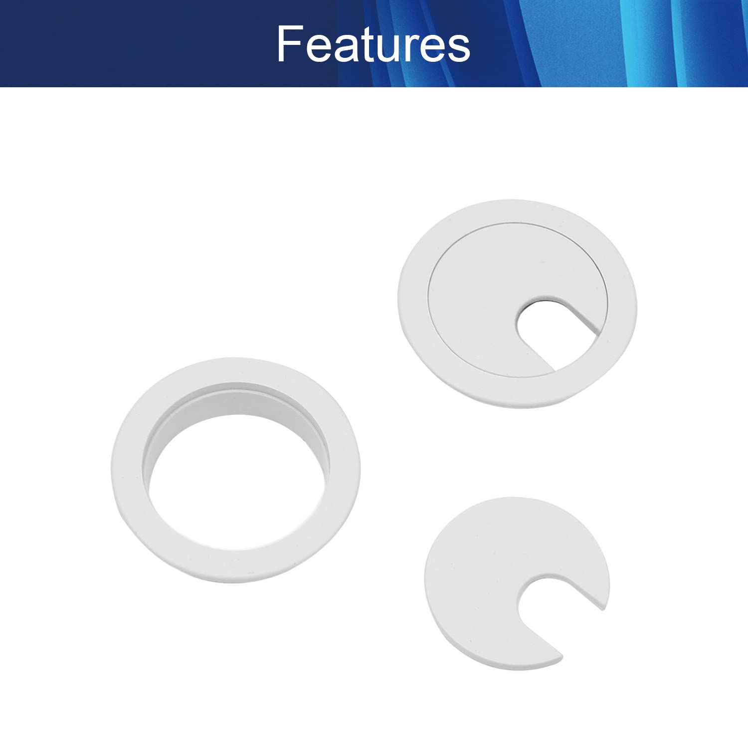 Aicosineg 30-Pack 1.38 Inch Plastic Cable Hole Cover, Desk Grommet for Wire Management - Office & Home Use, Cord Organizer, Grey (Perfect for Computer Desks, Workstations, and Home Office Setups)