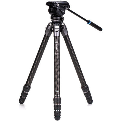 Benro Tortoise Carbon Fiber 3 Series Tripod with S4Pro Video Head - Lightweight Professional Tripod for Photography & Videography - Perfect for Travel, Outdoor Shoots & Studio Work