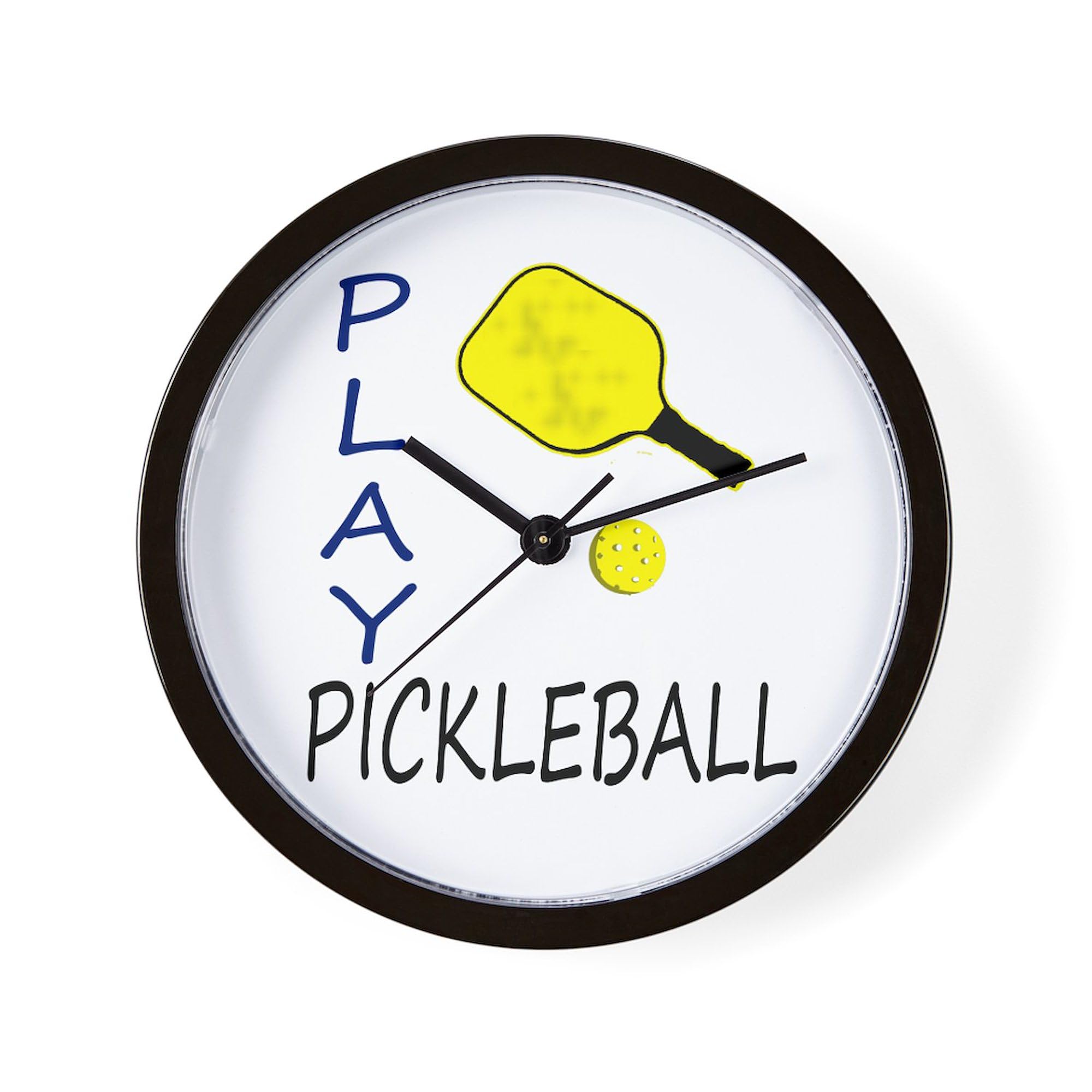 Play Pickleball 10-Inch Wall Clock - Decorative Clock for Living Room, Kitchen, Office - Perfect for Pickleball Lovers & Sports Enthusiasts