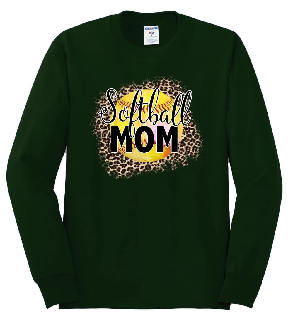 Wild Bobby Softball Mom Animal Print Long Sleeve Shirt for Women & Men - Perfect for Baseball Games, Team Sports & Casual Wear