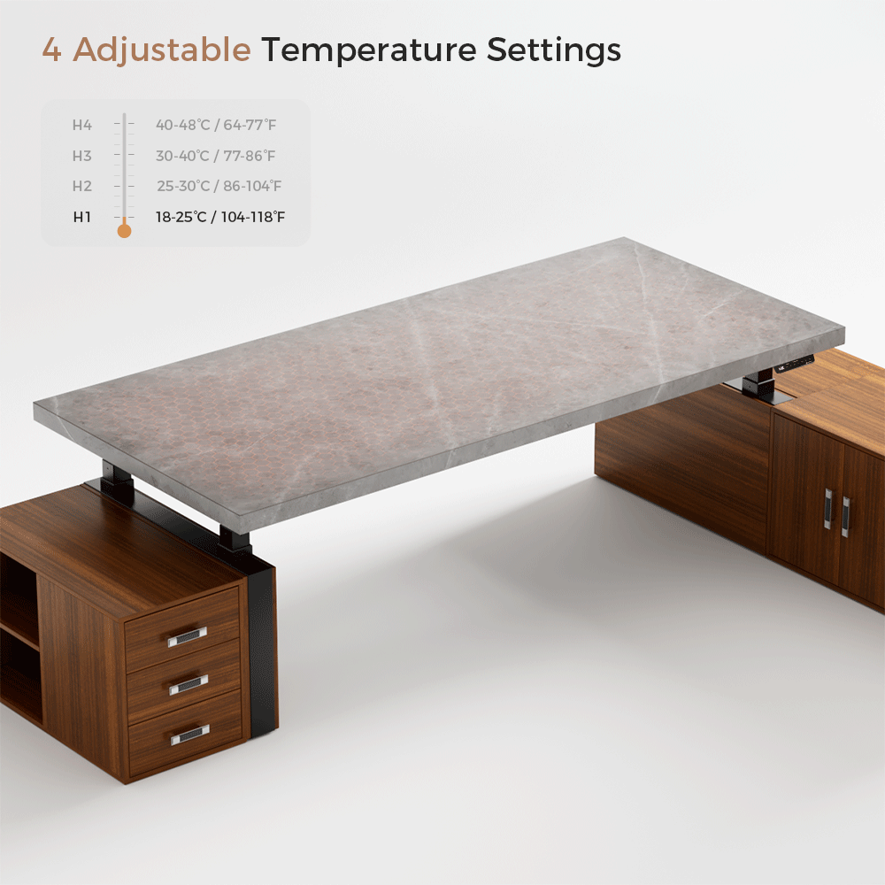 Zen Pro Series 87/72 Executive Standing Desk with Cabinets Set - Heated Sintered Stone Top | Adjustable Height Office Desk for Home & Workspace | Perfect for Remote Work & Modern Office Setup