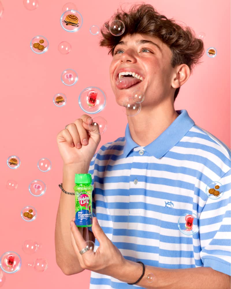 Natural Flavor Carnival Cotton Candy (2.5 Fl Oz, 4-Pack) - Lickable Bubble Solution for Kids & Pets | Refillable Bubble Toys | Perfect for Birthday Parties, Outdoor Play & Pet Entertainment