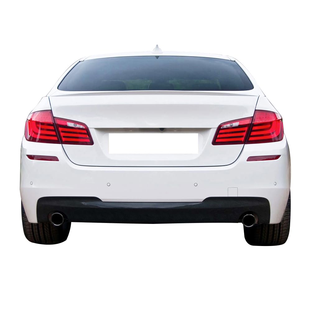 IKON MOTORSPORTS Matte Carbon Fiber Rear Diffuser for 2011-2016 BMW F10 535i 5 Series | Factory Style Rear Bumper Lip Spoiler | Upgrade Your 2012 2013 2014 2015 BMW | Perfect for Car Enthusiasts & Performance Tuning