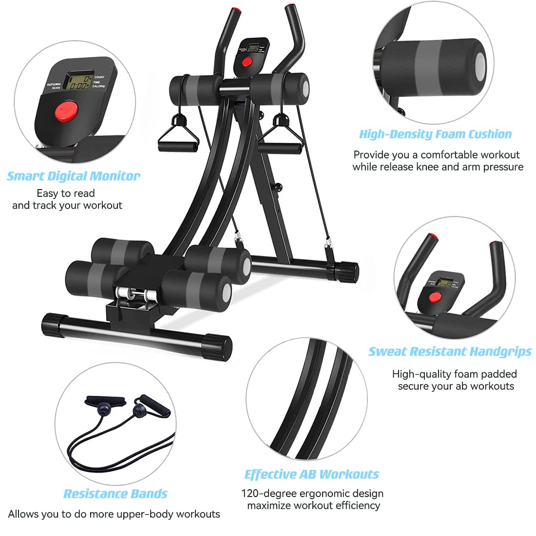 AB Workout Equipment - Adjustable Home Gym Ab Machine for Core Strength Training & Abdominal Exercises | Perfect for Home Fitness & Toning
