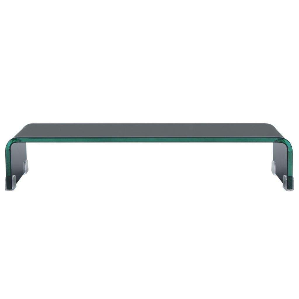 FAMIROSA Clear Glass Monitor Stand Riser - 23.6