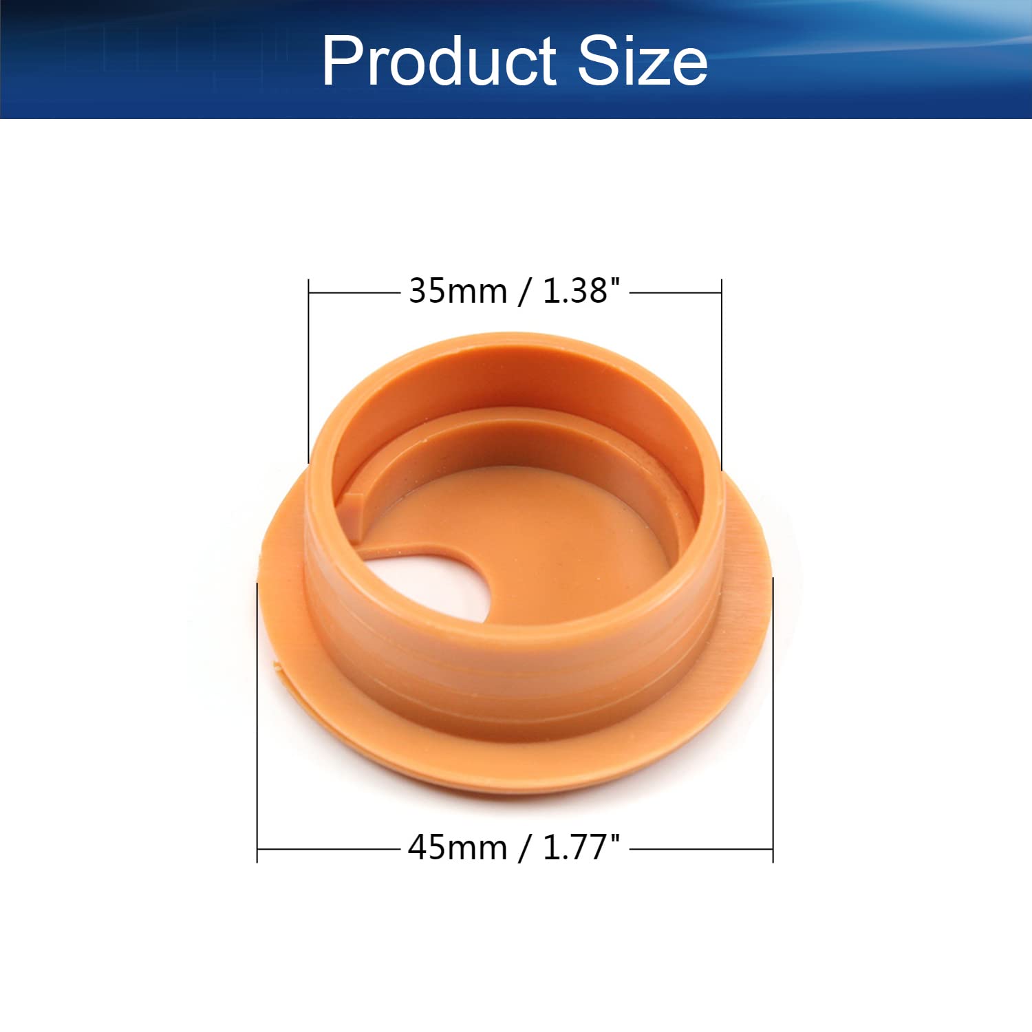 10Pcs 1-3/8 Inch (35mm) Durable Plastic Desk Cable Grommet Hole Cover - Cable Management for PC Computer Desk, Office Workstation, TV Stand & Tabletop - Perfect for Home Office & Gaming Setup Organization