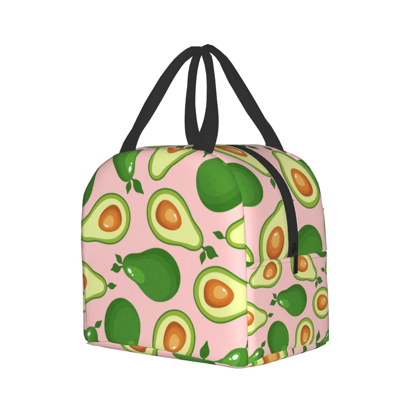 Avocado Pattern Insulated Lunch Box - Reusable & Portable Meal Container for Men & Women - Perfect for Work, Travel, Picnic & Outdoor Activities