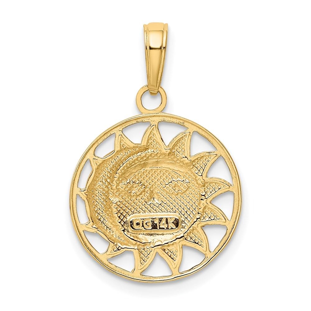 14K Yellow Gold & White Gold Rhodium Plated Sun and Moon Charm Pendant - Perfect for Necklaces, Bracelets & Jewelry Gifts