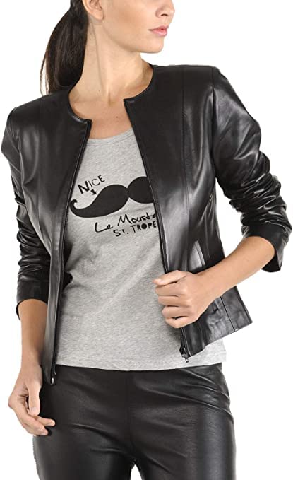 Women's Genuine Lambskin Leather Motorcycle Jacket - Black X-Large, Biker Jacket for Women, Stylish Moto Riding & Party Wear, Perfect for Casual Outings and Night Events