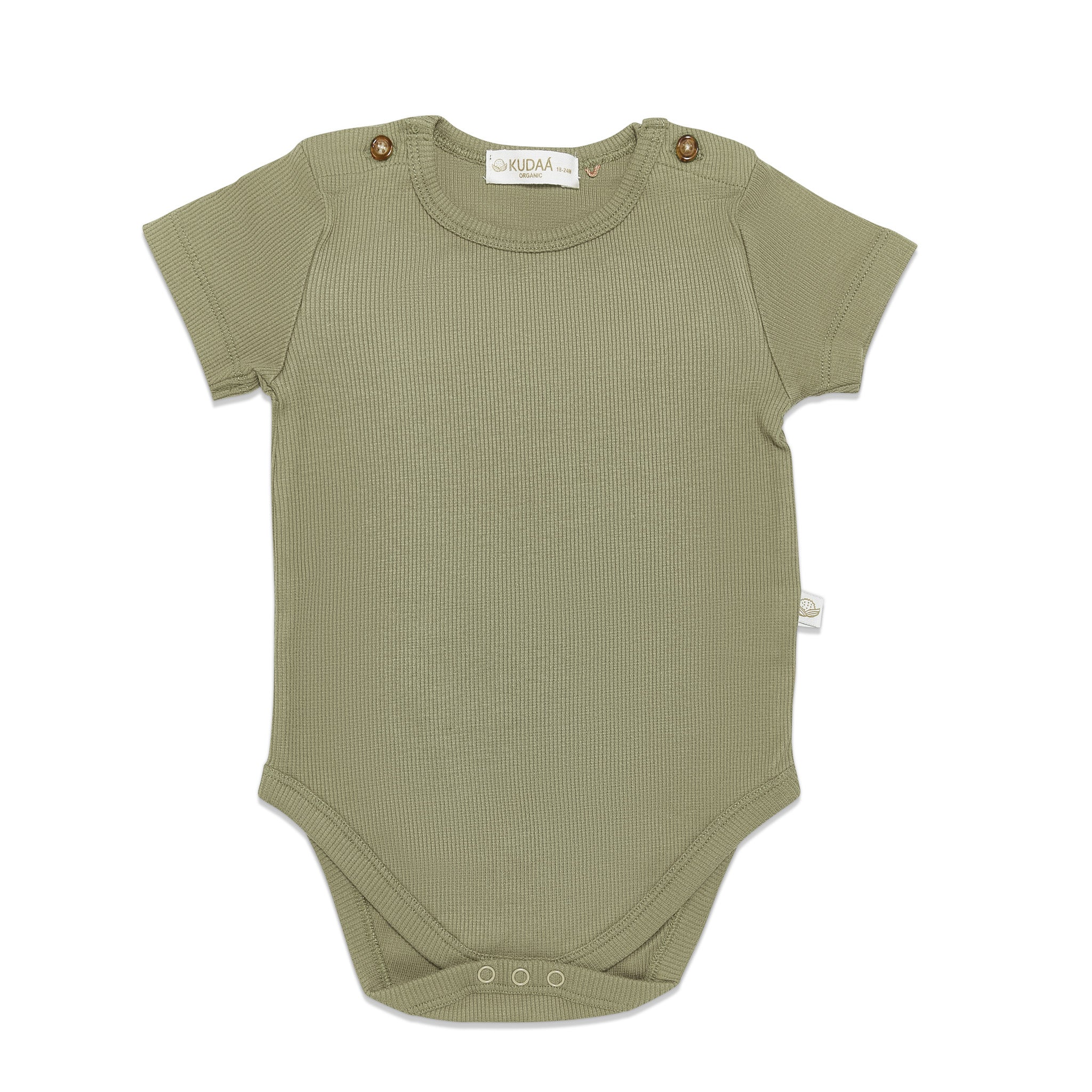 Organic Short Sleeve Baby Onesie - Soft Cotton Bodysuit for Newborns & Infants | Perfect for Playtime, Daycare & Family Outings | Bayleaf Green