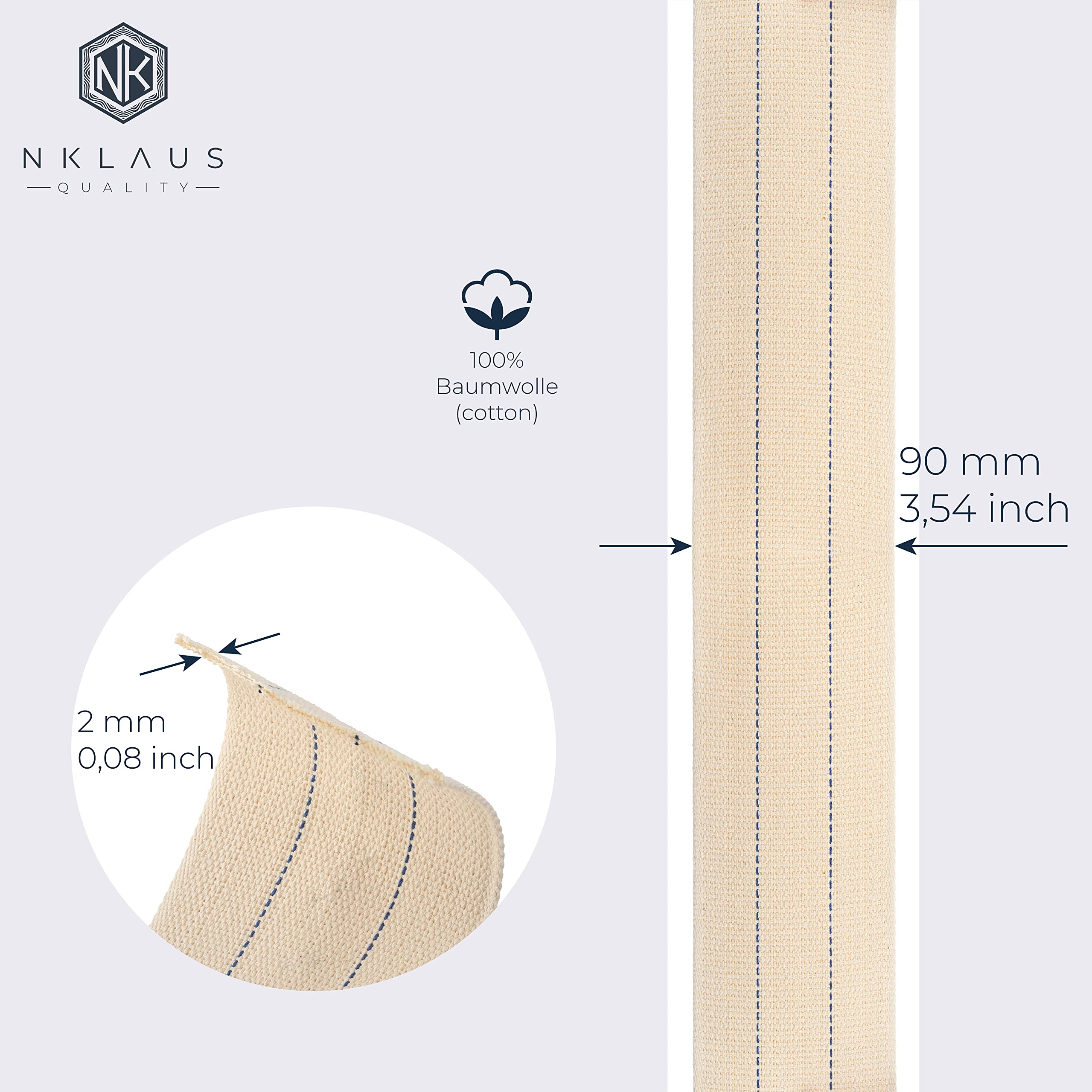 Premium 3 Meter 90mm 100% Natural Cotton Lamp Wick - Flat Stranded Oil Burner & Lantern Wick for Kerosene Lamps - Perfect for Emergency Lighting, Camping, and Decorative Oil Lamps
