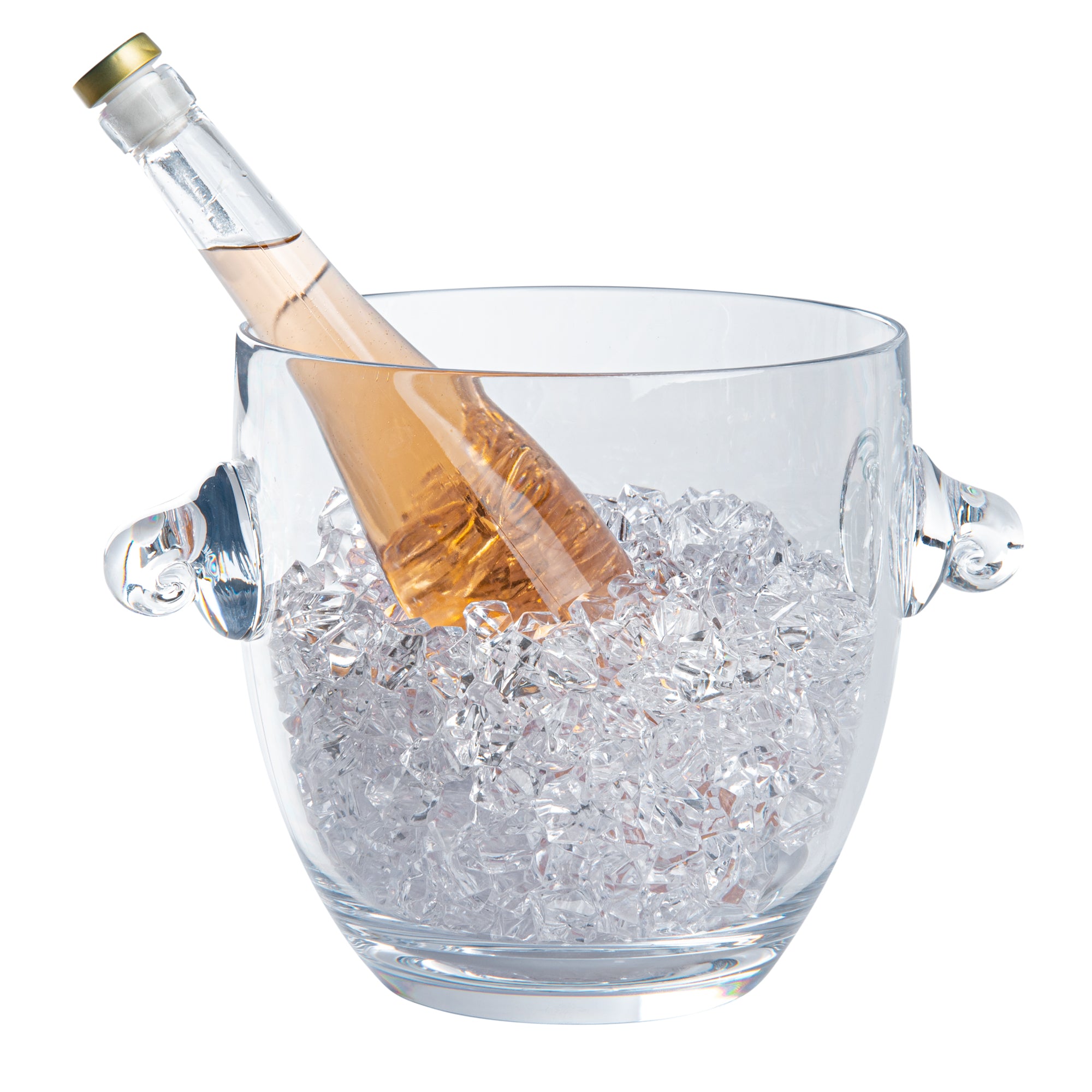 Bar Lux 5.3 Quart Clear Plastic Ice Bucket & Champagne Cooler - 11.75
