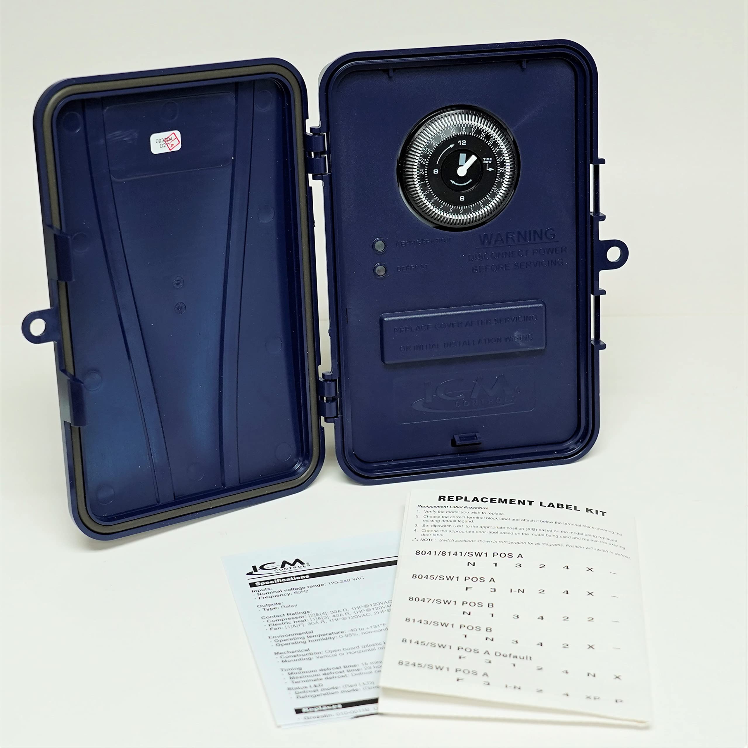 ICM550-ENC Refrigeration Defrost Timer with Weatherproof Enclosure - Replacement for Paragon - Ideal for Commercial Freezers & Walk-In Coolers