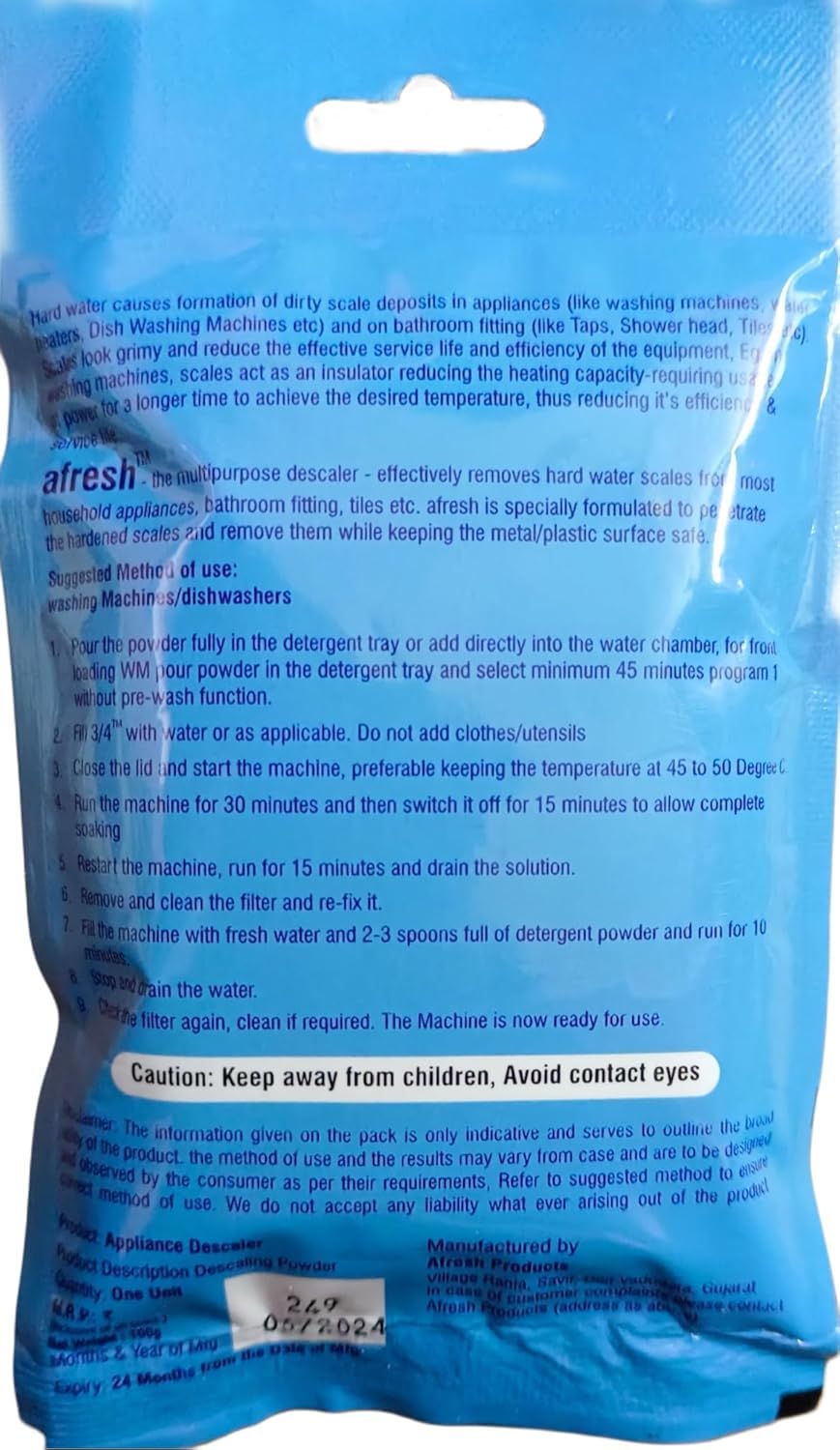 Samsung Washing Machine Drum Cleaner Powder - 100g (Pack of 3) | Compatible with Front Load & Top Load Samsung Washers | Descaling & Deep Cleaning | Perfect for Laundry Maintenance & Odor Removal