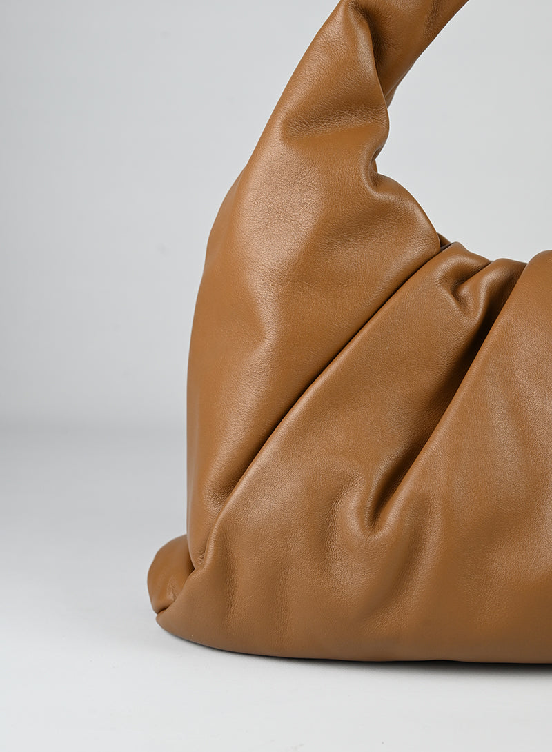 Bottega Veneta Hobo Pouch Bag in Hazelnut Brown | Premium Leather Crossbody Purse for Women | Perfect for Work, Travel & Everyday Use