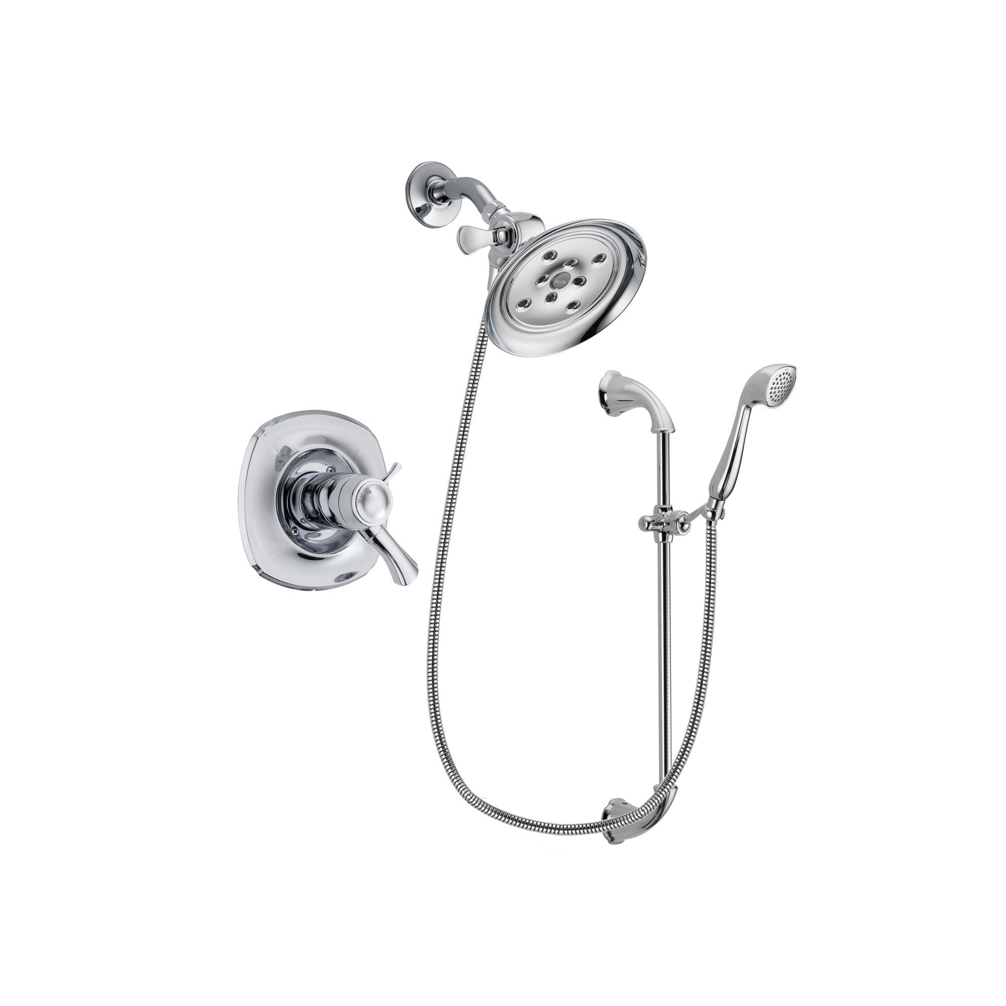 Delta Addison Chrome Finish Thermostatic Shower Faucet System with Large Rain Showerhead & Handheld Shower - Complete Package with Slide Bar & Rough-in Valve DSP0908V - Perfect for Modern Bathroom Renovations & Spa-Like Shower Experiences