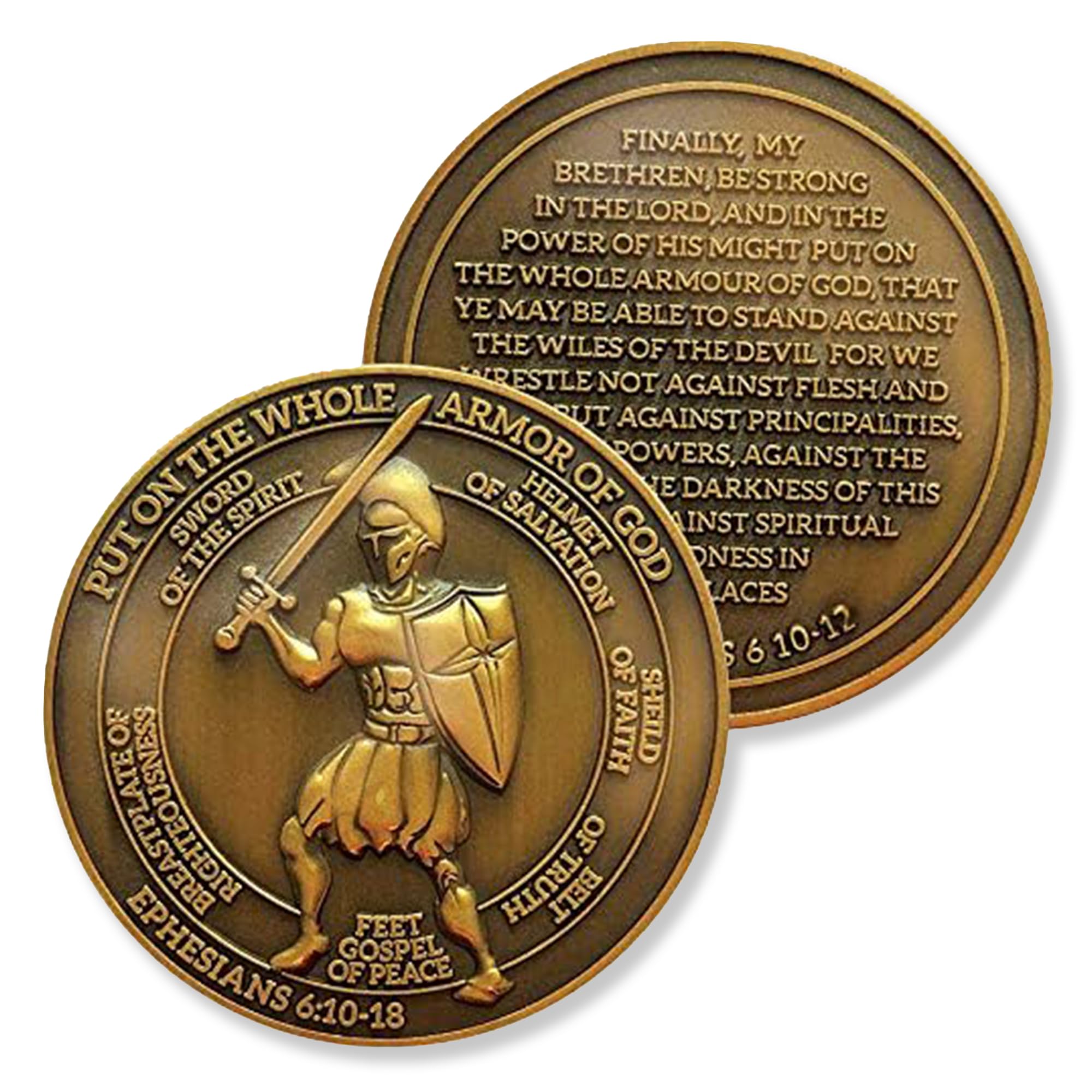 10pc Armor of God Challenge Coin Set - 1.75