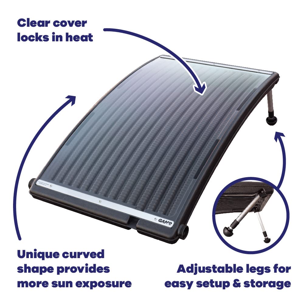 SolarPRO Curve Solar Pool Heater for Intex & Bestway Pools - Above Ground & Inground Compatible with Adapters, 2 Hoses & Clamps - Efficient Solar Heating for Extended Swimming Season | Perfect for Backyard, Family Gatherings & Summer Relaxation
