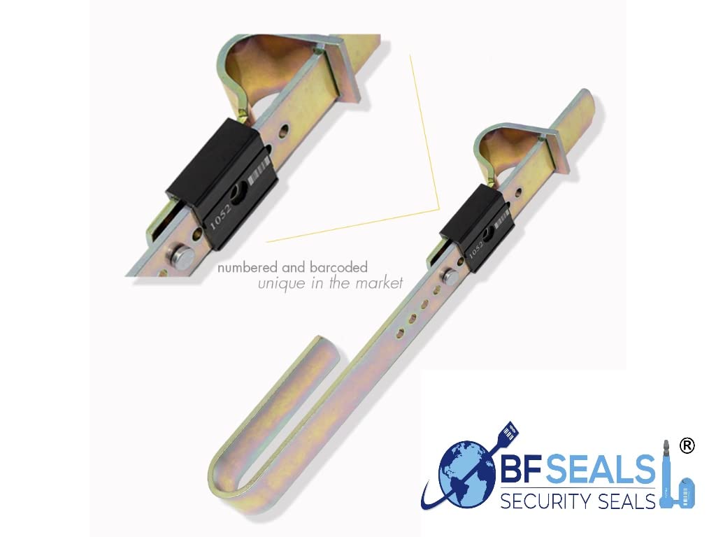 Heavy Duty Cargo Door Lock Bar - 5-Piece Steel Shipping Container Lock for Semi Trailer Trucks | Model BF-10BA18 with Numbered Barcode | Secure Barrier for Logistics & Transport | Fast USA Shipping