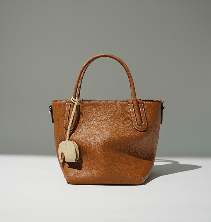 Lightweight Soft Leather Bucket Bag for Women - Stylish Crossbody Shoulder Handbag - Perfect for Work, Travel & Everyday Use