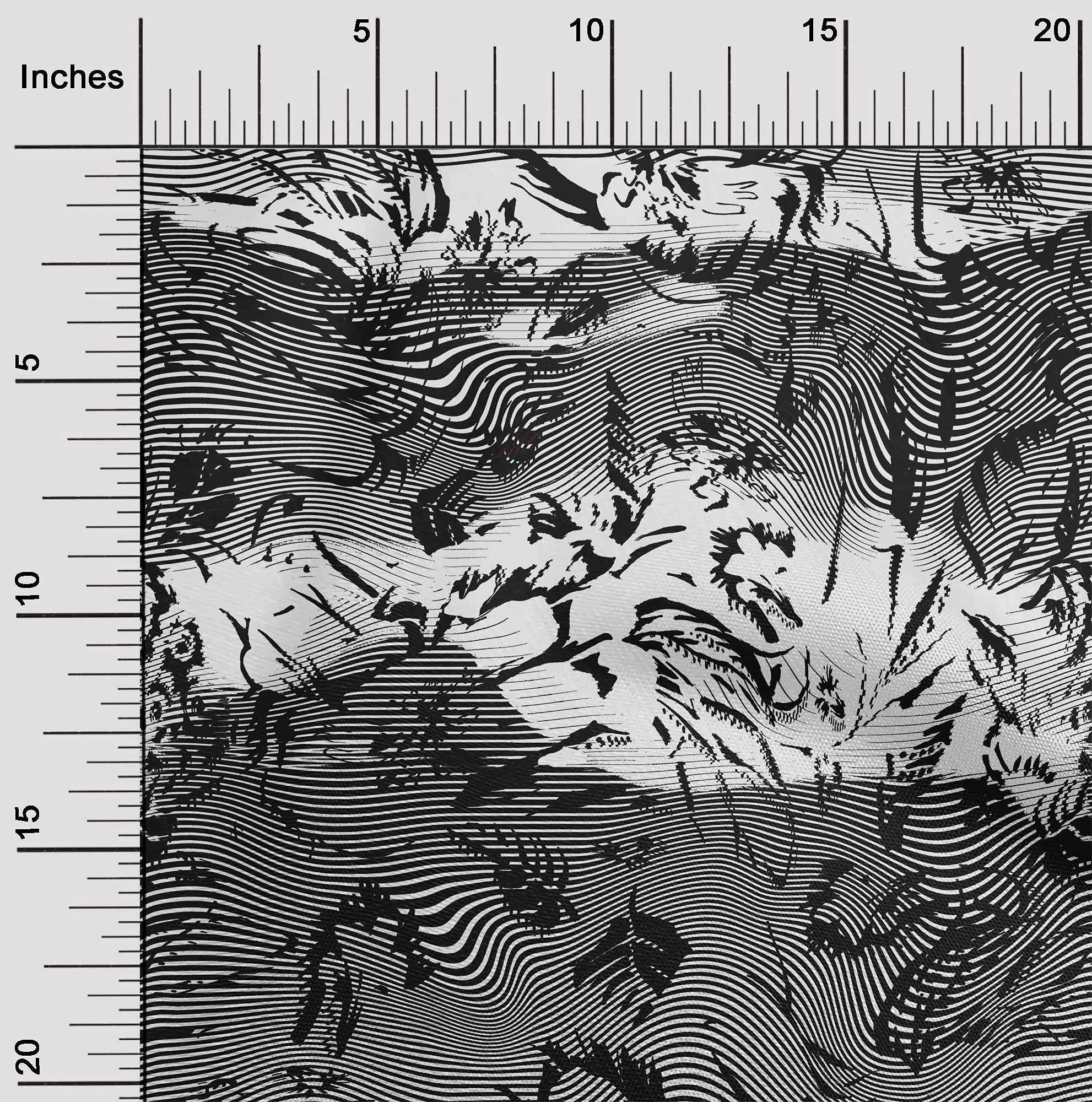 Premium 100% Cotton Cambric Black Animal Skin Print Fabric by The Yard - 56