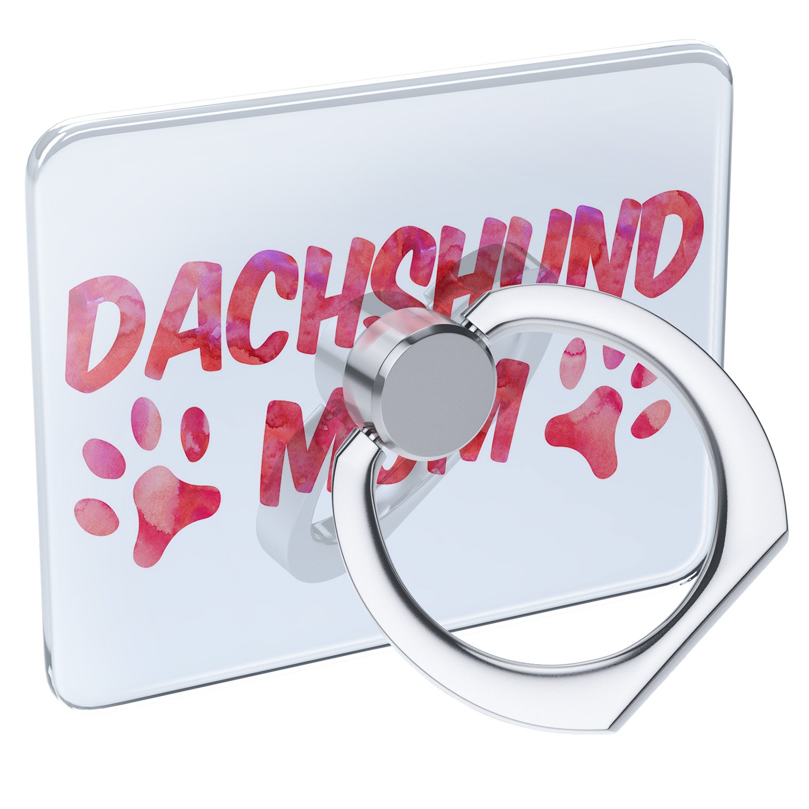 Cell Phone Ring Holder Collapsible Grip Stand - Dog & Cat Mom Design, Dachshund Style, Neonblond - Perfect for Hands-Free Viewing, Selfies, and Secure Grip