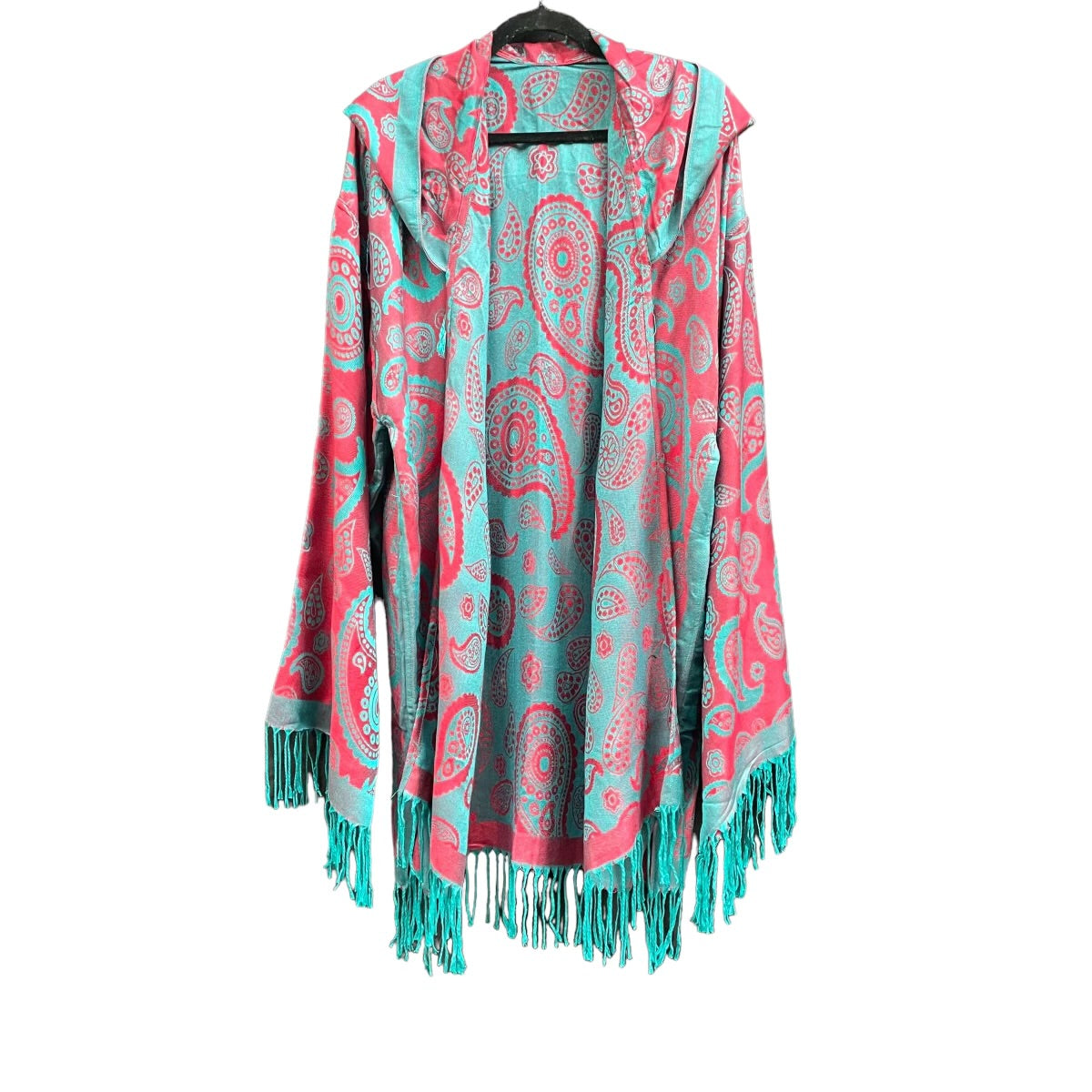 PASH ROBE - Soft & Luxurious Bright Teal Paisley Print Kimono Robe for Women | Spa, Beach Cover Up, Loungewear & Bridal Gift