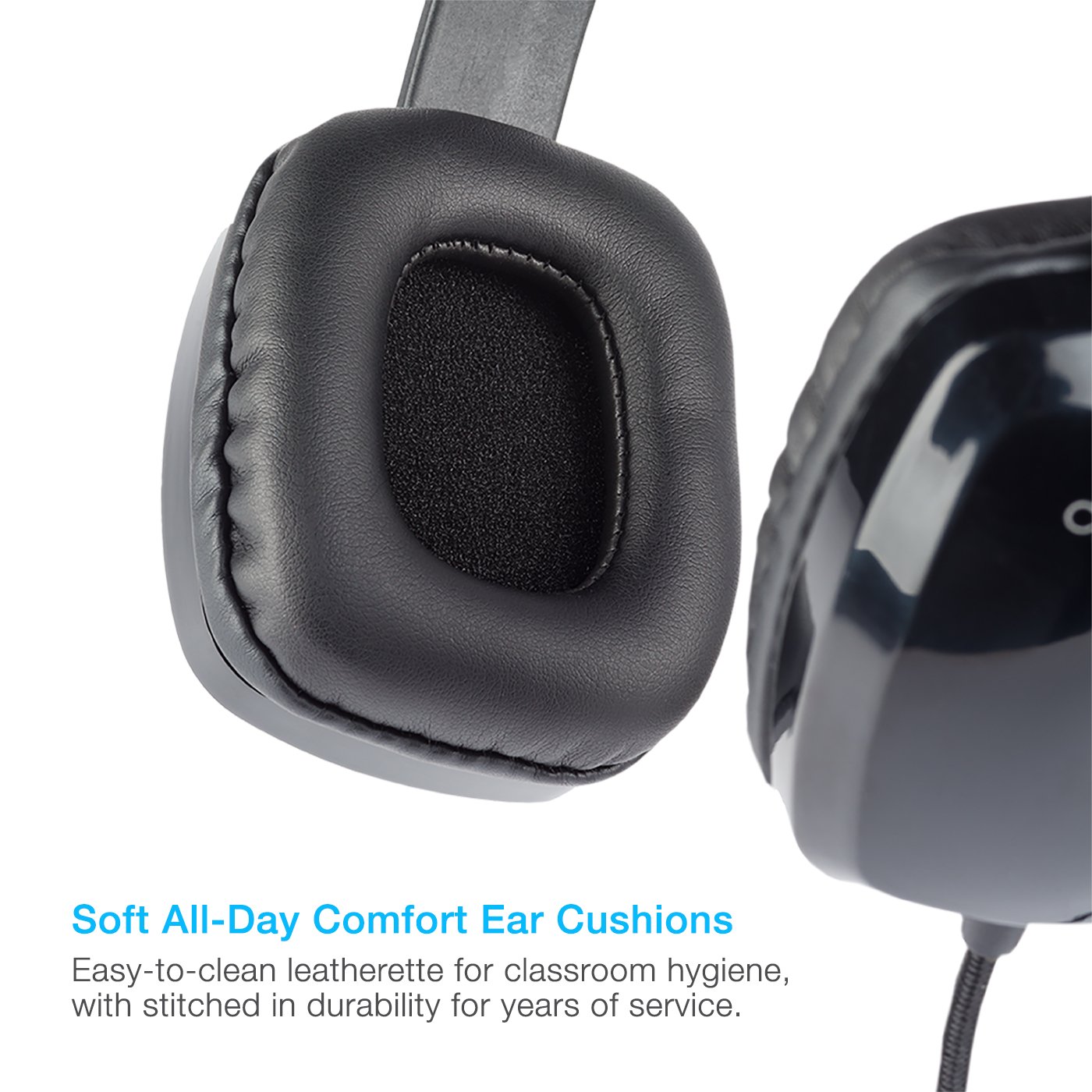 80 Pack Stereo Headset with Noise-Canceling Unidirectional Mic - Compatible with PC, Mac, Chromebook, Surface, Tablets & Smartphones - Ideal for Online Classes, Gaming & Remote Work (AC-6008-80)