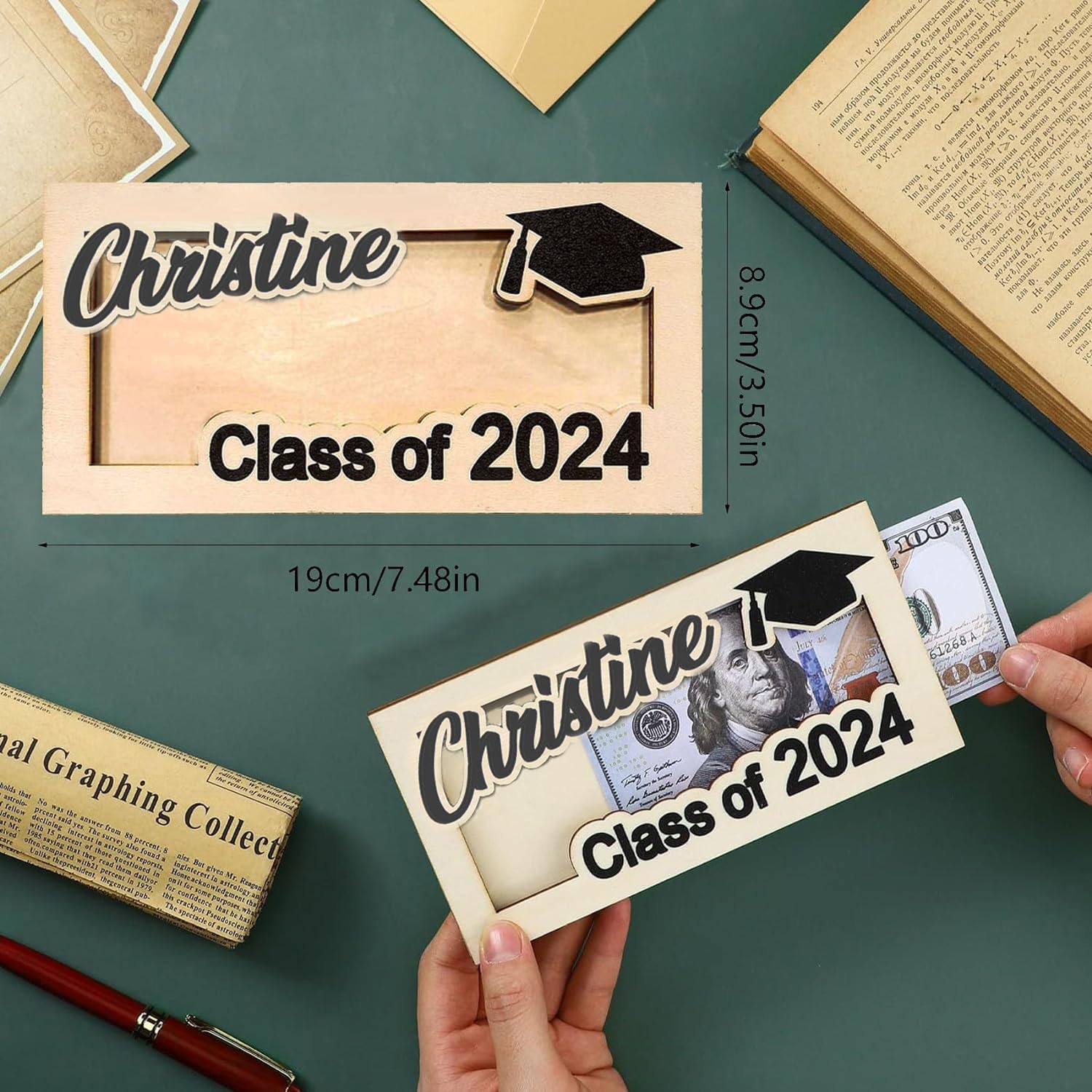2024 Graduation Money Cake Holder - Unique Graduation Gift for High School & College Grads - Black Money Cake Box for Cash Gifts - Perfect for Graduation Parties & Celebrations