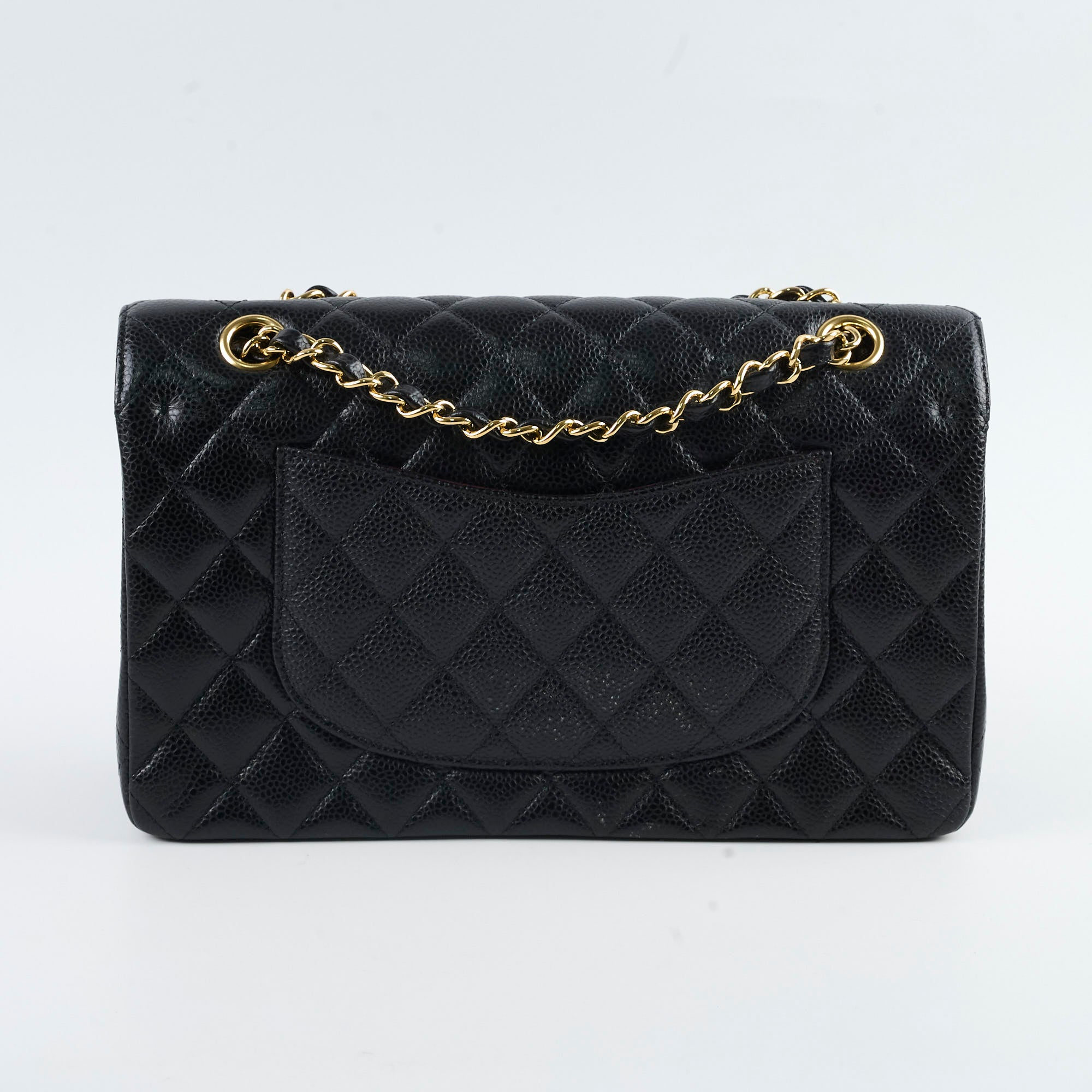 Chanel Medium Classic Flap Bag Black Caviar Leather Gold Hardware 25 Series - Luxury Designer Handbag for Women, Perfect for Parties, Work & Everyday Use