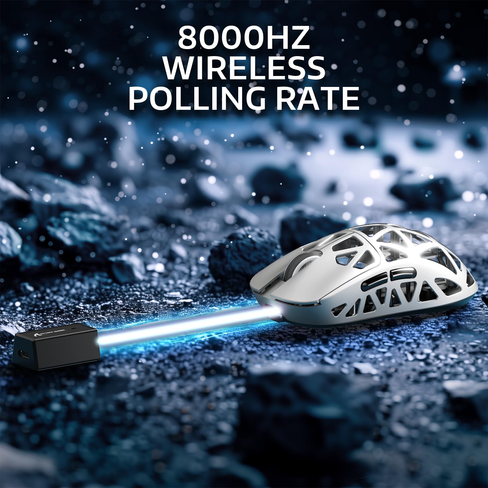 Attack Shark R2PRO 45g Ultra-Light Magnesium Alloy Gaming Mouse - PAW3950 Sensor, 42000DPI, 8000Hz Wireless, Tri-Mode (2.4G/Bluetooth/Wired), Programmable Buttons, Coiled Cable - Compatible with PC/Mac (White) - Perfect for Esports, FPS, MOBA & Office Work