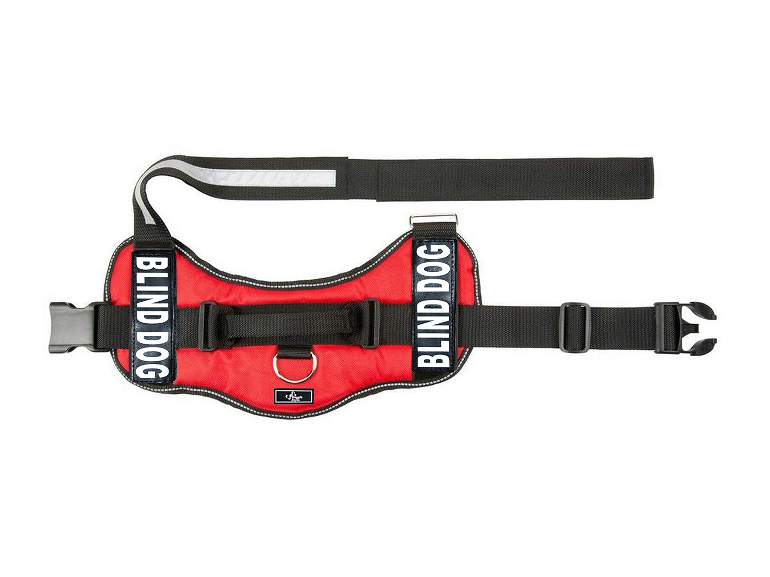 Blind Dog Vest Harness with Removable Reflective Patches - Adjustable 30