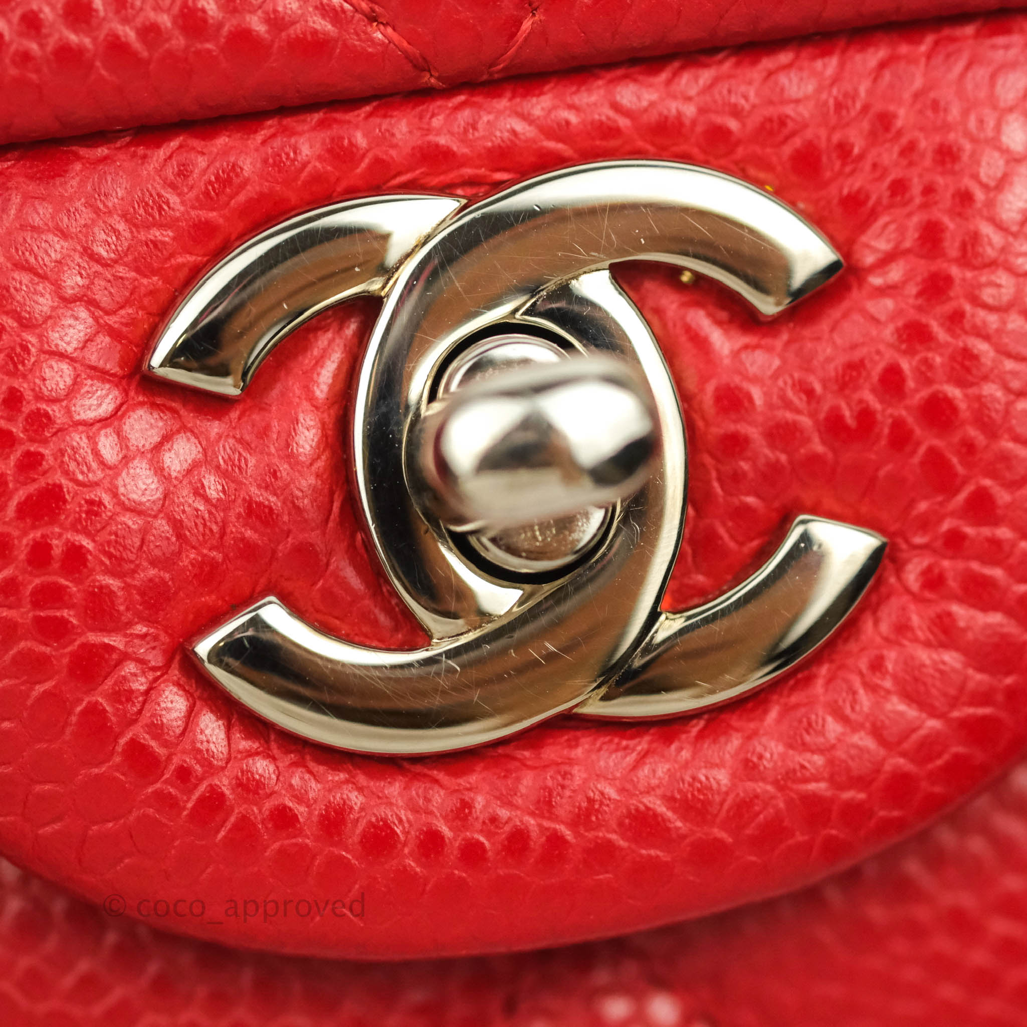 Chanel Classic Medium Double Flap Bag in Red Caviar Leather with Silver Hardware - Perfect for Work, Evening Events & Luxury Gift Giving