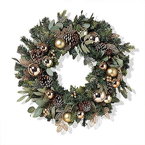 Premium Gold Christmas Wreath and Garland Set - Elegant Holiday Decor for Door, Mantel & Tree | Anderson's Festive Ornaments Collection