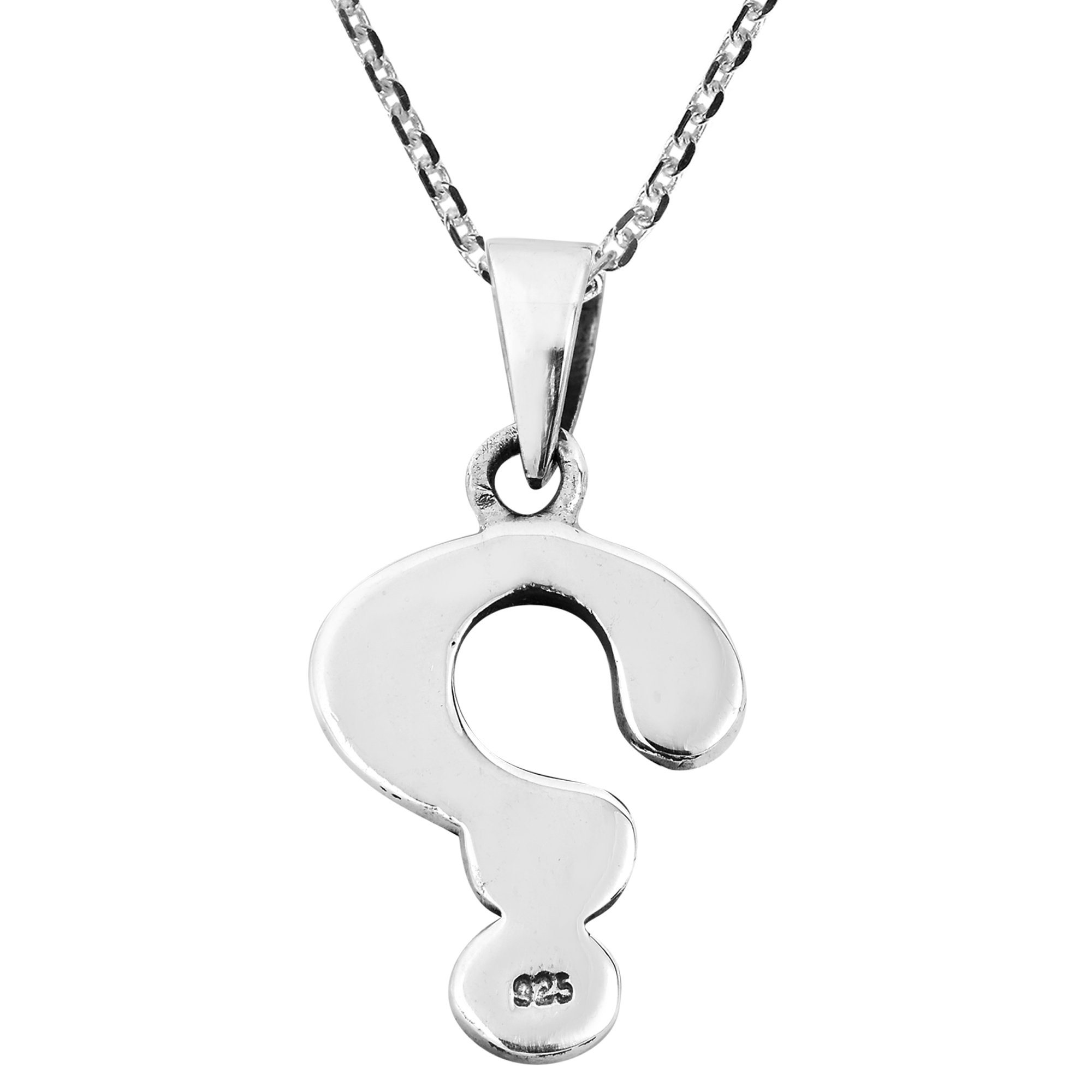 AeraVida Trendy .925 Sterling Silver Question Mark Pendant Necklace for Women | Dainty Minimalist Charm Jewelry Gift for Her | Perfect for Everyday Wear, Layering & Special Occasions