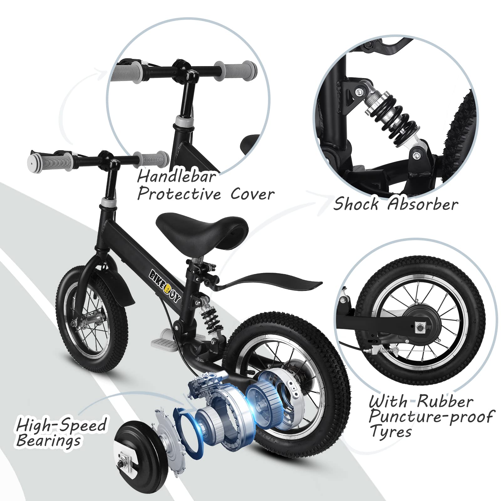 **2-in-1 Balance Bike for Kids Ages 2-6 | Convertible 12