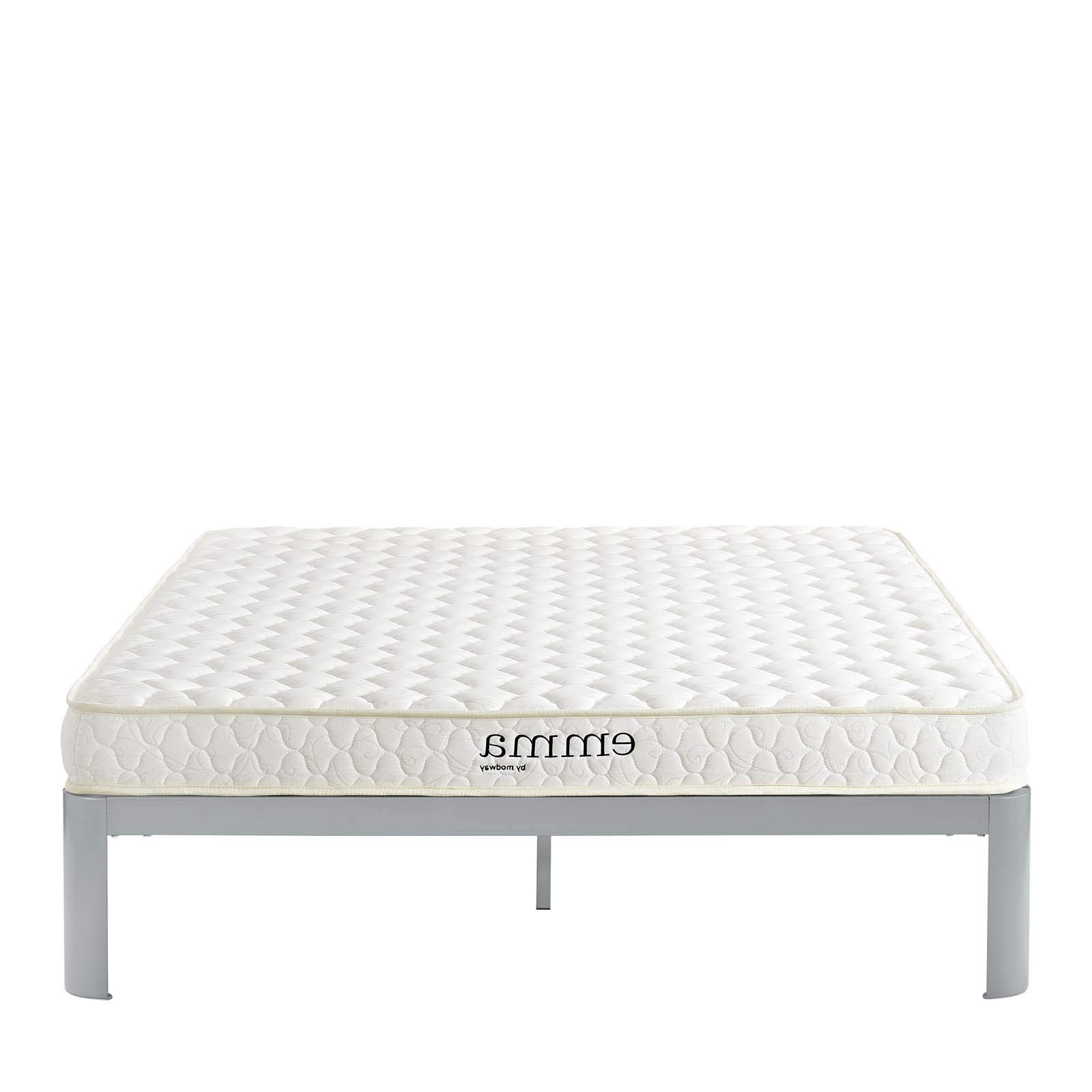 Modern Contemporary Urban Design Twin Size 6-inch Mattress - Breathable Fabric, White - Perfect for Small Bedrooms, Guest Rooms & Dorm Rooms