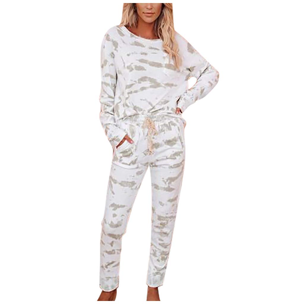 Trendy Tie Dye Blouse & Pants Set for Women - Loose Fit Casual Summer/Fall Outfits - Perfect for Beach, Vacation & Lounge Wear