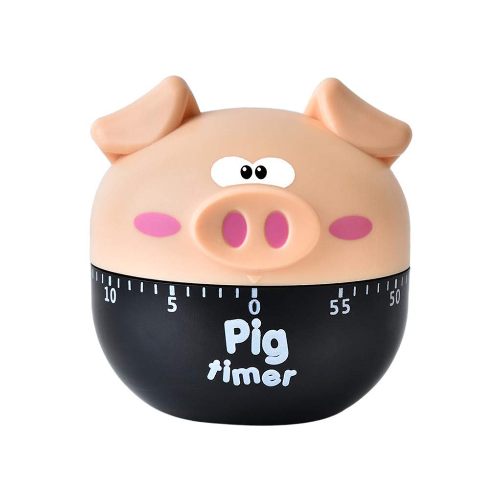 60-Minute Kitchen Timer - Mechanical Steel/Plastic Cooking Alarm Clock for Baking, BBQ & Meal Prep | Vintage Calligraphy Design | Perfect for Home, Restaurant & Bar Use