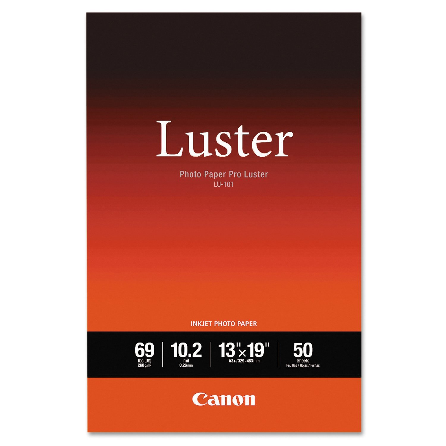 Canon PRO Luster Inkjet Photo Paper 13x19 Inches - 50 Sheets Pack of Premium White Photo Paper for Professional Photography, Art Prints & Home Decor