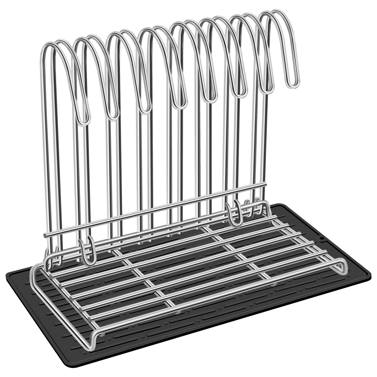 IDEATECH Collapsible Reusable Bag Rack with Drying Mat - Silicone Storage Bag Organizer, Kitchen Counter Sponge Holder & Dryer Rack - Perfect for Dish Drying, Food Storage & Kitchen Organization
