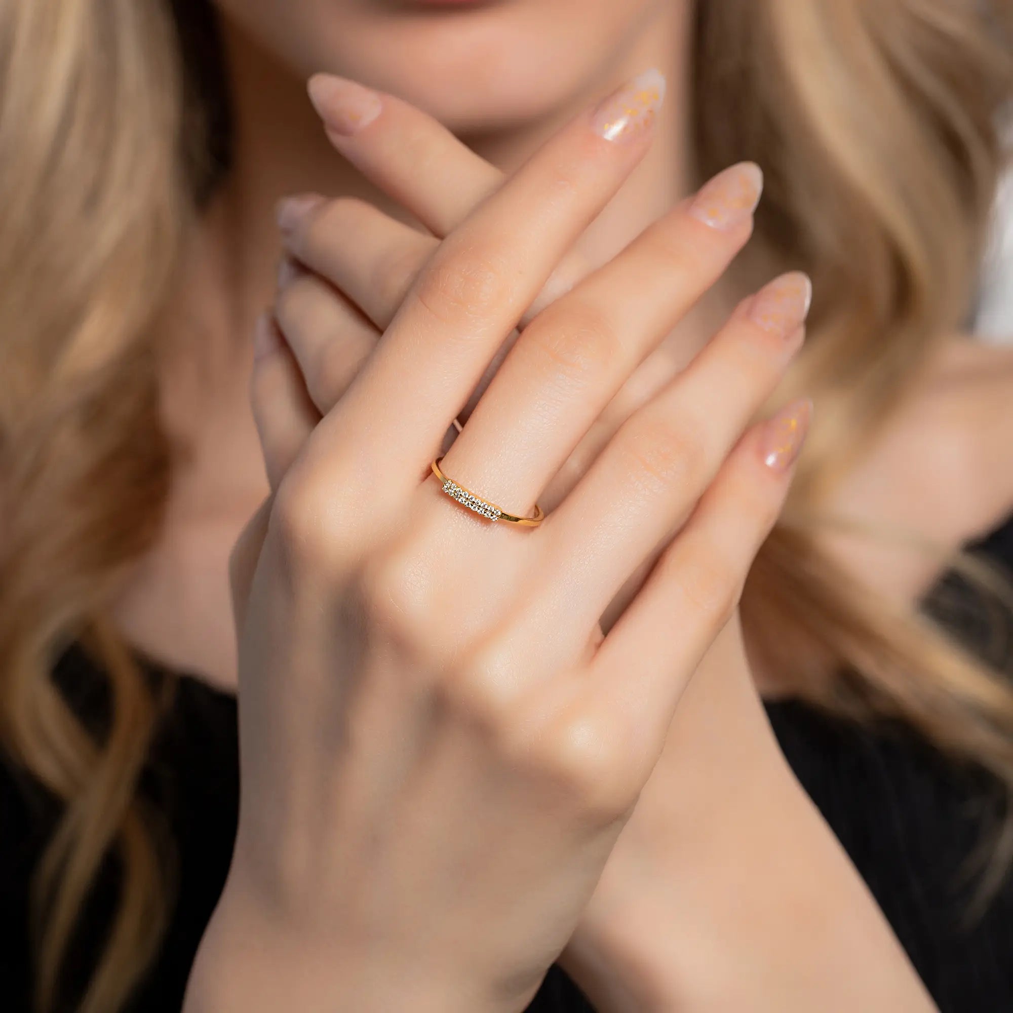 Melissa Gold Ring for Women - 14K Solid Gold Minimalist Ring, Dainty & Elegant Jewelry Gift for Her - Perfect for Everyday Wear, Anniversary & Valentine's Day
