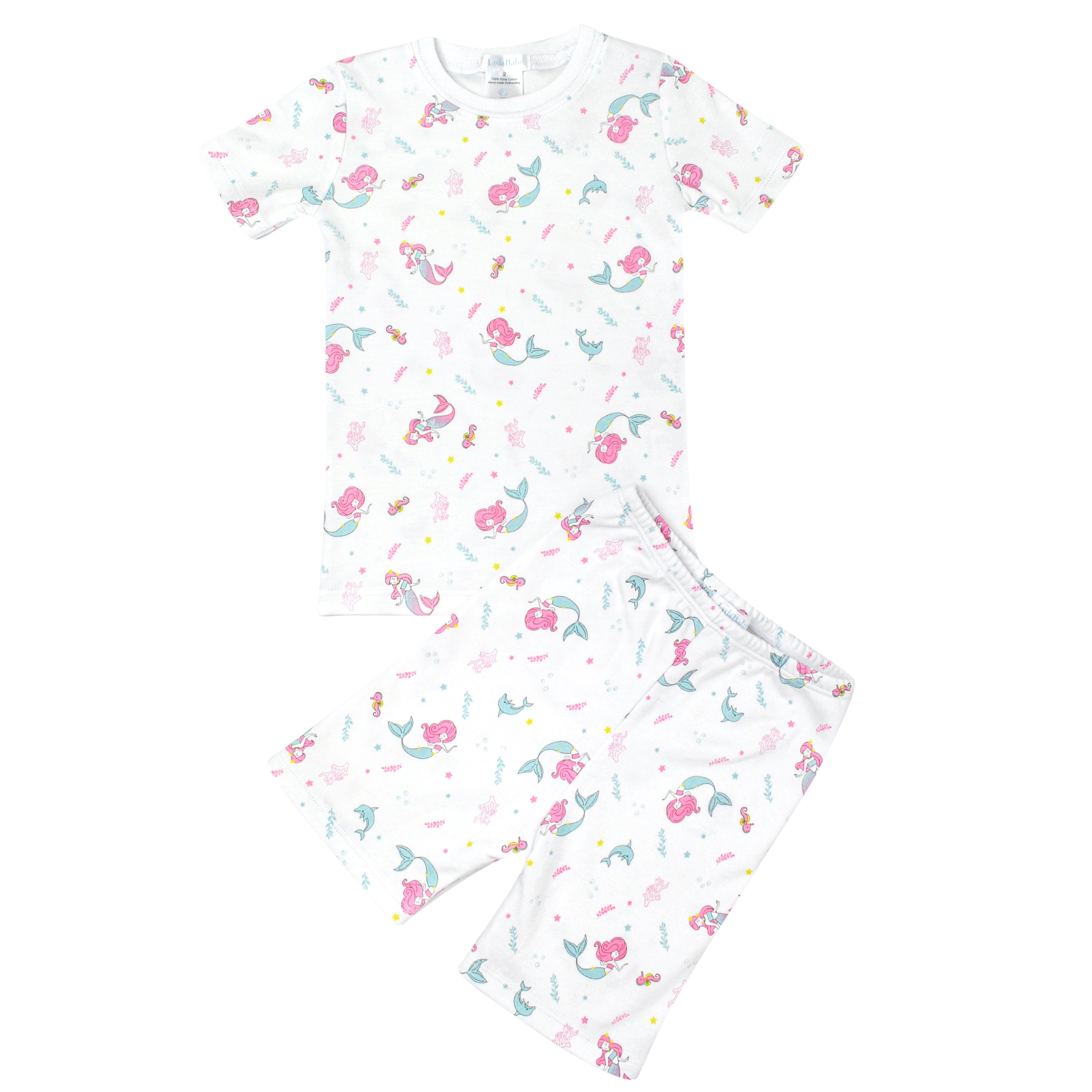 Little Mermaid Printed Pajama Set for Girls - Soft & Comfortable Disney Princess Sleepwear for Kids - Perfect for Bedtime, Sleepovers & Cozy Nights