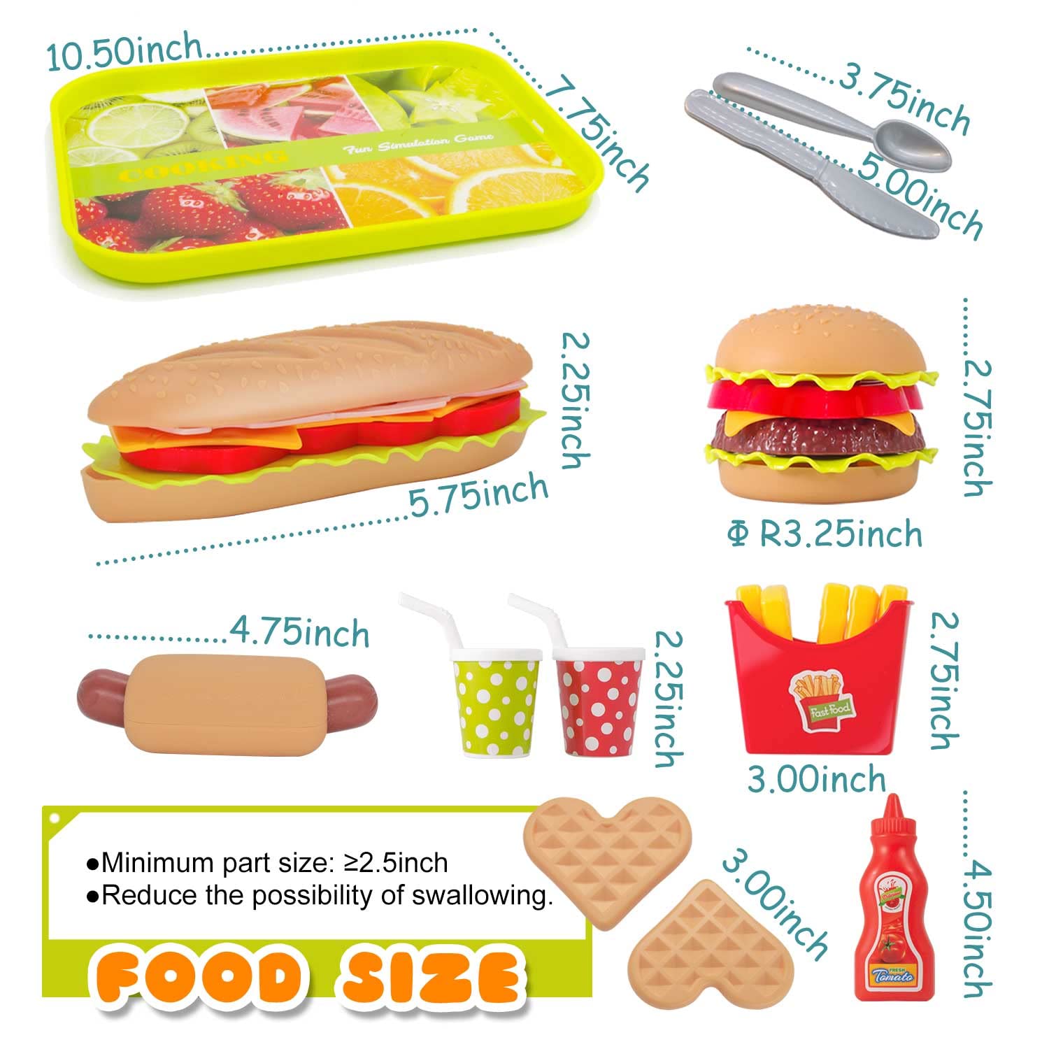 U DREAM Pretend Play Food Set - Stacking Toy Burgers for Kids Kitchen, Educational Toddler Toys for Role Play & Learning | Perfect for Preschool, Daycare & Home Playtime