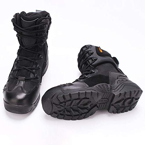 Men's Tactical Boots - Military Combat Boots for Hiking, Camping & Outdoor Activities | Desert Shock Absorption Boots | Black Size 44/UK 9.5/US 10 | Perfect for Army Training, Hunting & Adventure Sports
